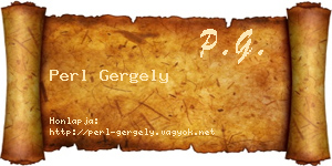 Perl Gergely névjegykártya
